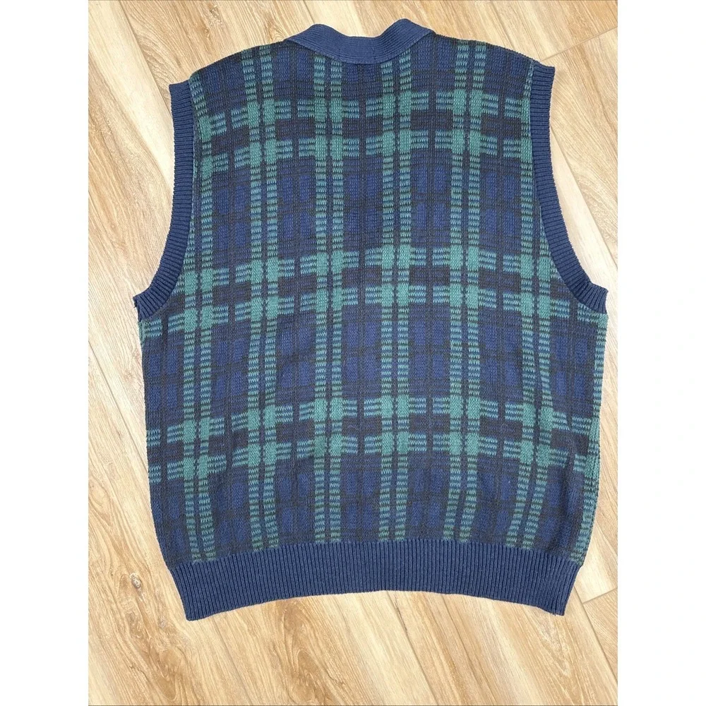 Vintage Men's John‎ Henry 100% Cotton Knit Sweater Vest Size XL